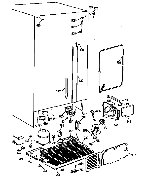GE TFG25PEYDWH unit parts diagram