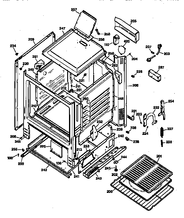 GE JGBS04BEW1WH body parts diagram