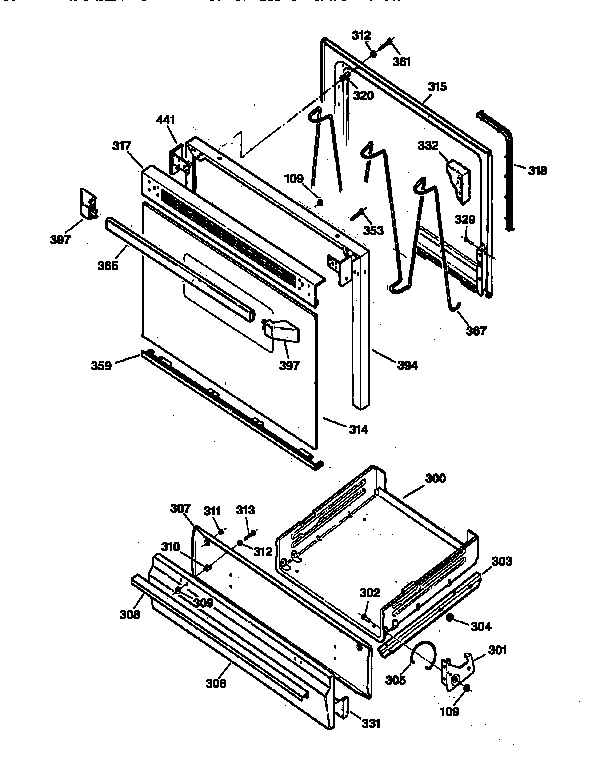 GE JGBS04BEW1WH door & drawer parts diagram