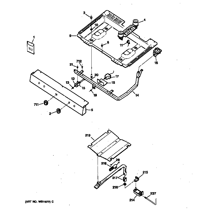 GE JGBS04PEW1WH gas & burner parts diagram