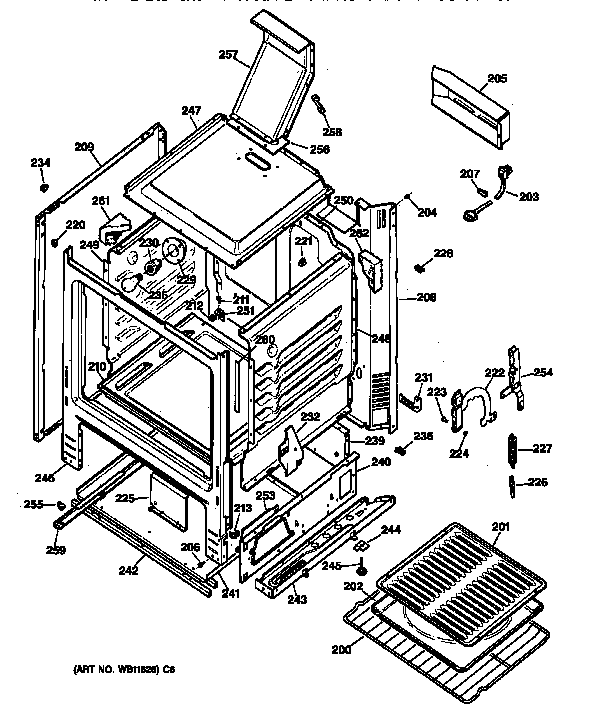 GE JGBS22BEW1WH body parts diagram