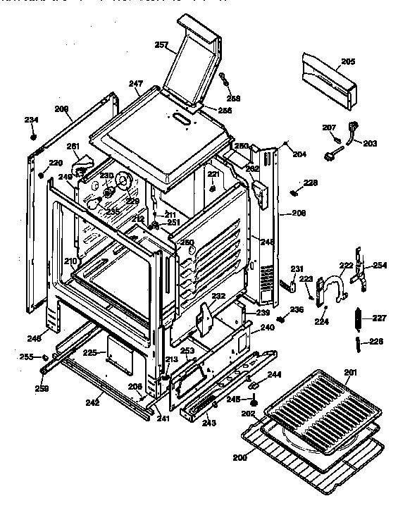 GE JGBS23WEW3WW body parts diagram