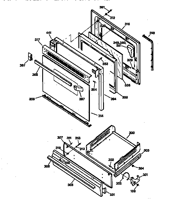 GE JGBS23WEW3WW door & drawer parts diagram