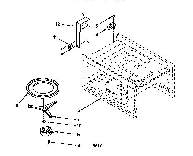 KitchenAid KCMS125EWH0 cavity and turntable diagram