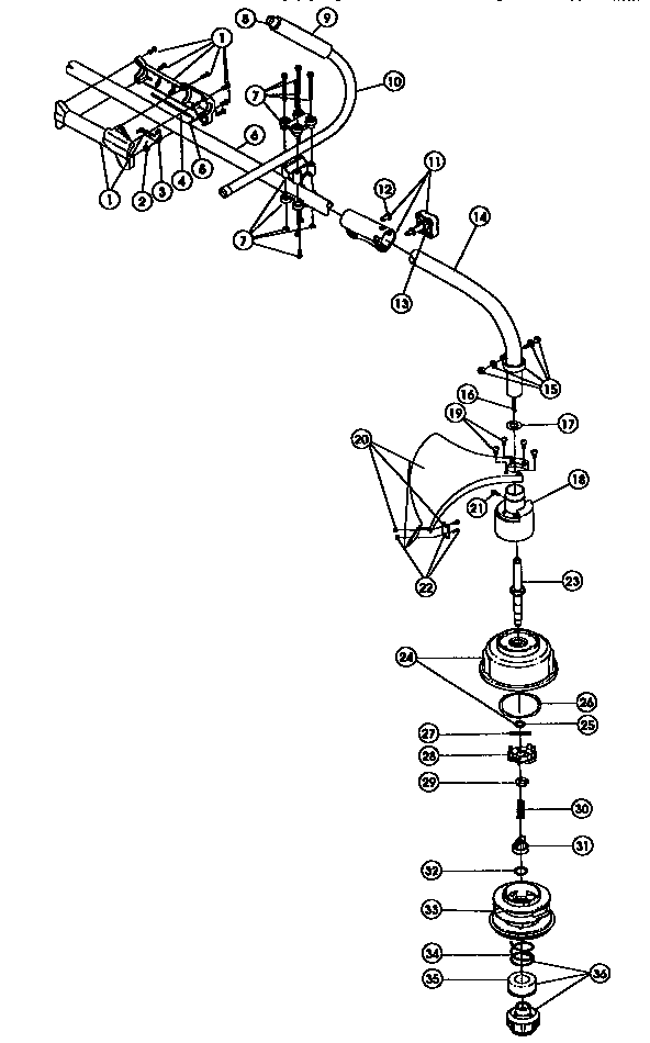 Ryobi 725R SERIAL 611000001 AND GREATER boom and trimmer diagram