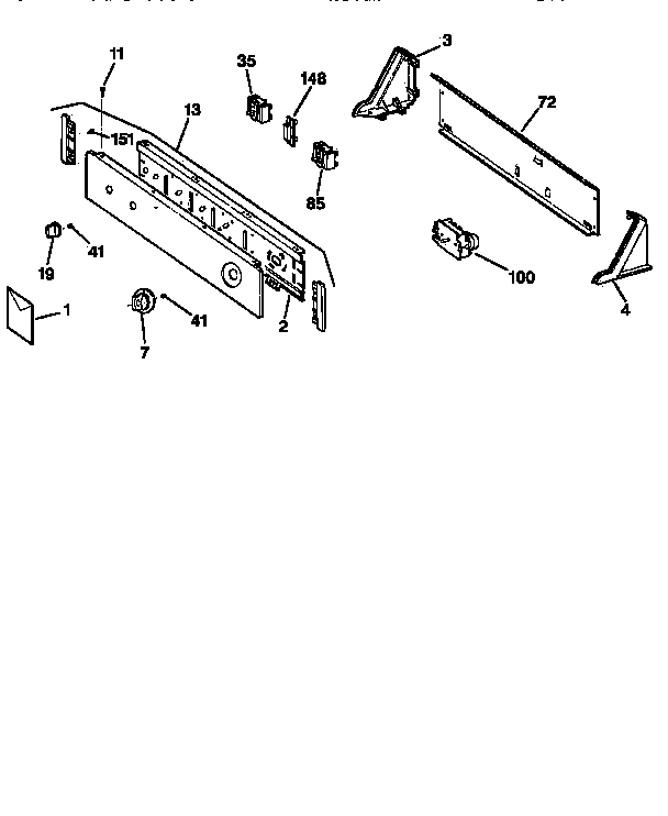 GE DLLR113ET0WB control assembly diagram