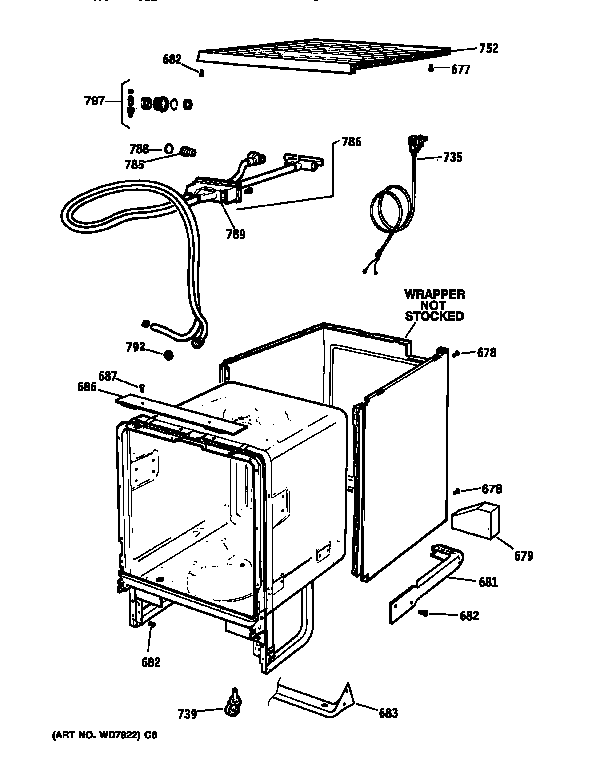 GE GSC720Y03AD cabinet diagram