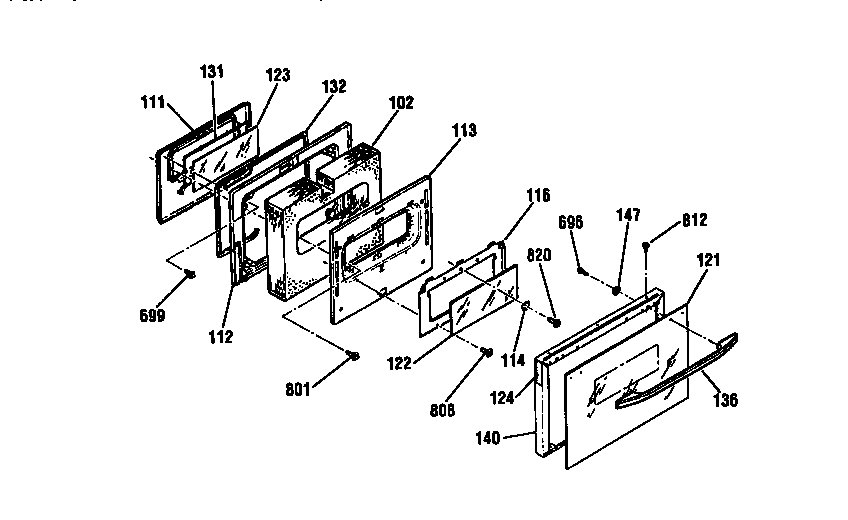 Kenmore 91195965790 door section diagram