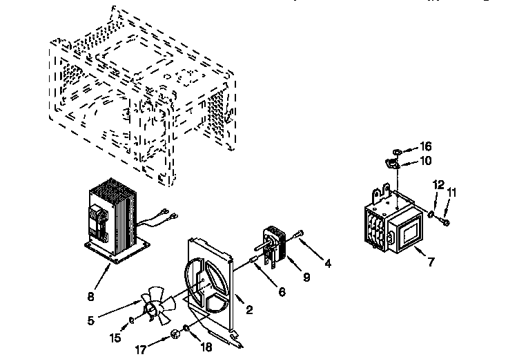 Whirlpool MT7116XDQ2 magnetron and air flow diagram