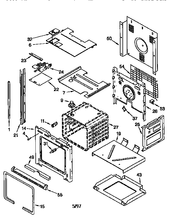 Whirlpool RBS305PDQ4 oven diagram