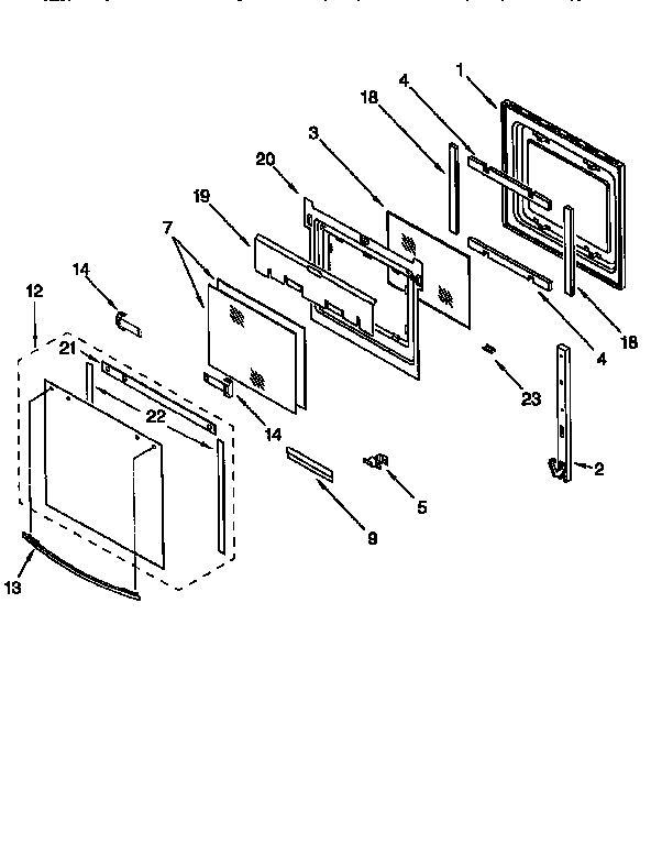Whirlpool RS676PXEZ0 oven door diagram