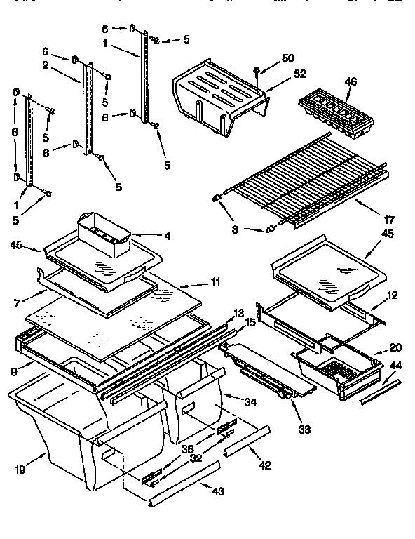 Whirlpool ET19DKXFN01 shelf diagram