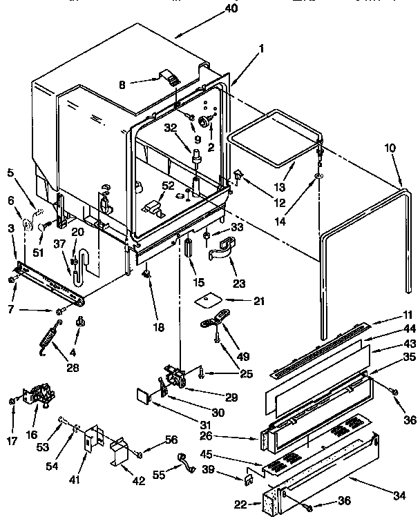 Whirlpool DU925QWDQ5 tub assembly diagram