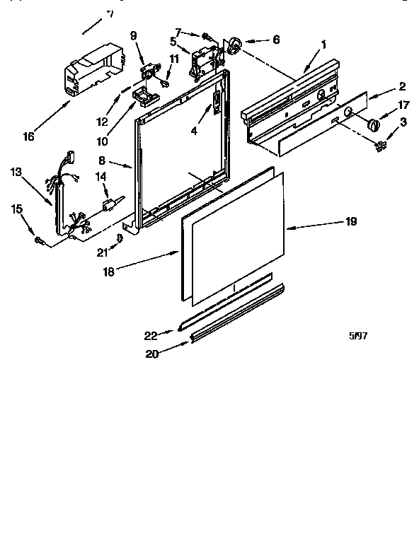 Whirlpool DU806CWDQ5 frame and console diagram