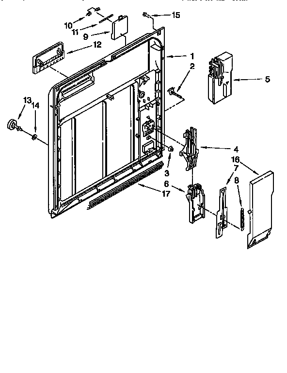 Whirlpool DU806CWDQ5 inner door diagram