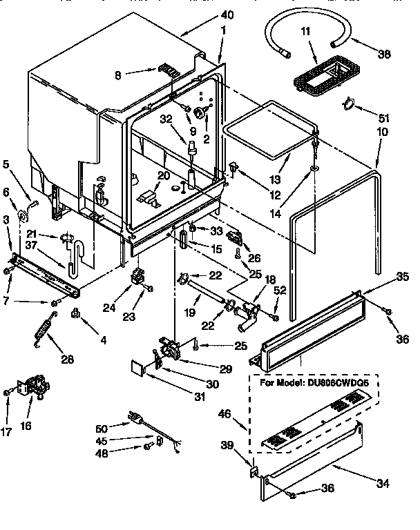Whirlpool DU806CWDQ5 tub assembly diagram