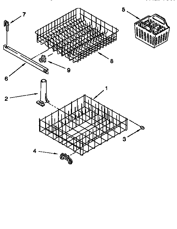 Whirlpool DU806CWDQ5 dishrack diagram