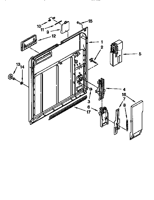 Whirlpool DU810CWDB5 inner door diagram