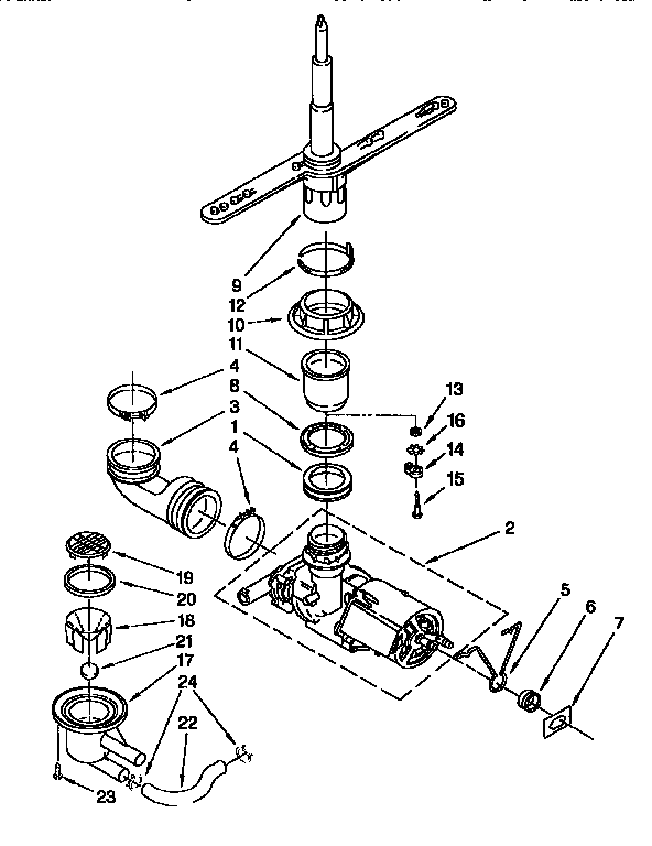 Whirlpool DU810CWDB5 pump and spray arm diagram