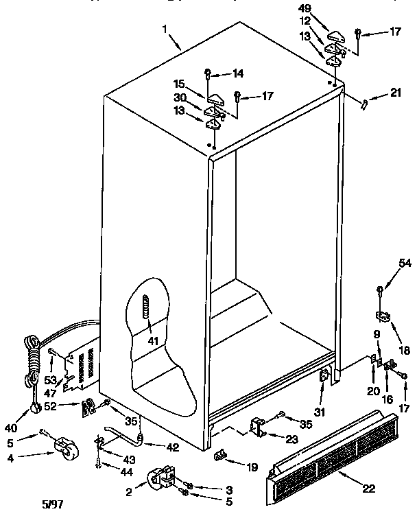 Whirlpool ED20F134RN0 cabinet diagram