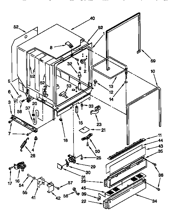 Whirlpool DU980QPDB5 tub assembly diagram