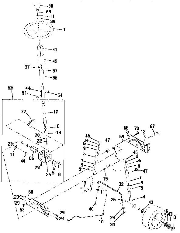 Craftsman 917259021 steering assembly diagram