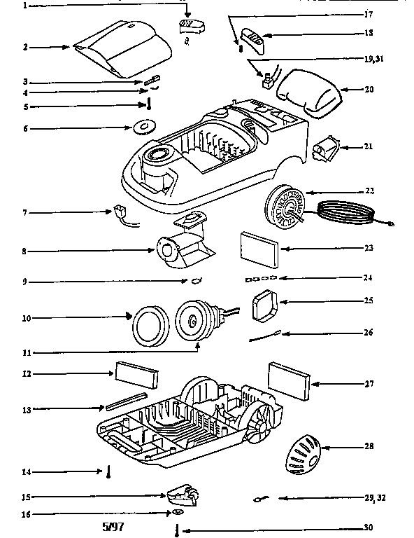 Eureka 6890B unit parts diagram