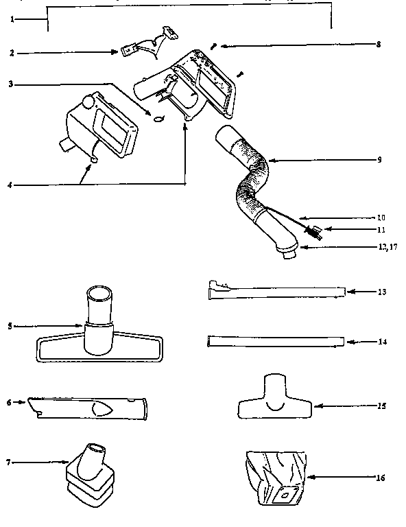 Eureka 6890B attachment parts diagram