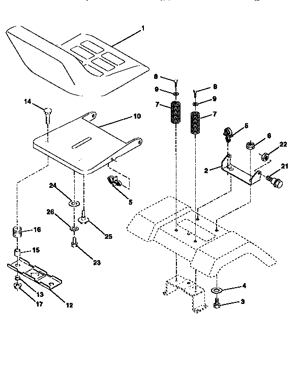 Craftsman 917259170 seat assembly diagram