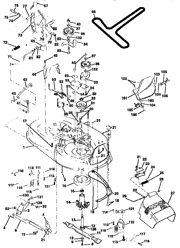 Craftsman 917259521 mowe deck diagram