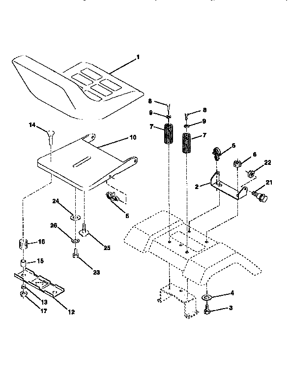 Craftsman 917259551 seat assembly diagram