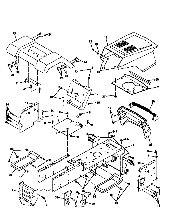 Craftsman 917258502 chassis and enclosures diagram