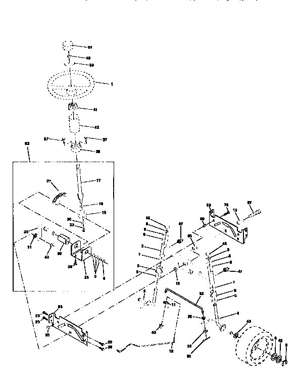 Craftsman 917258502 steering assembly diagram