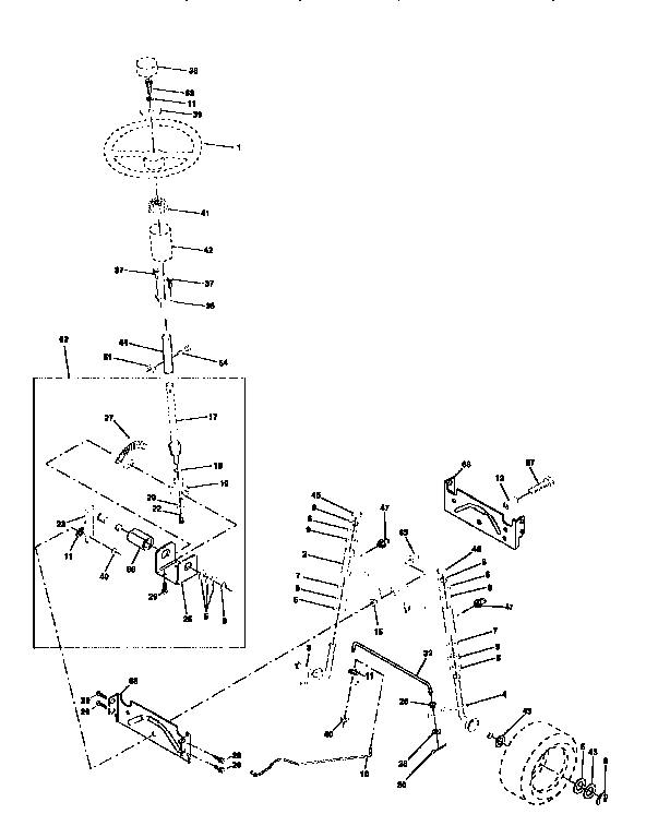 Craftsman 917258261 steering assembly diagram