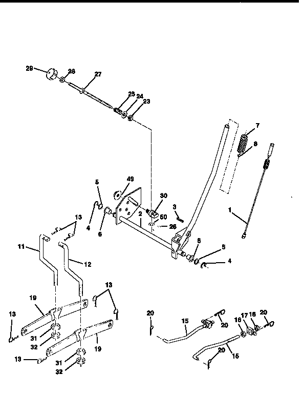 Craftsman 917258261 mower lift diagram