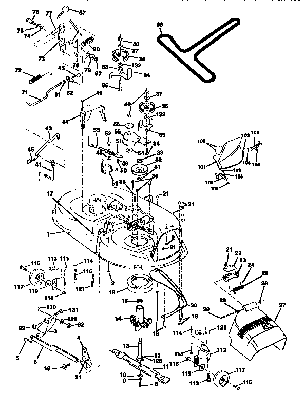 Craftsman 917258172 mower deck diagram
