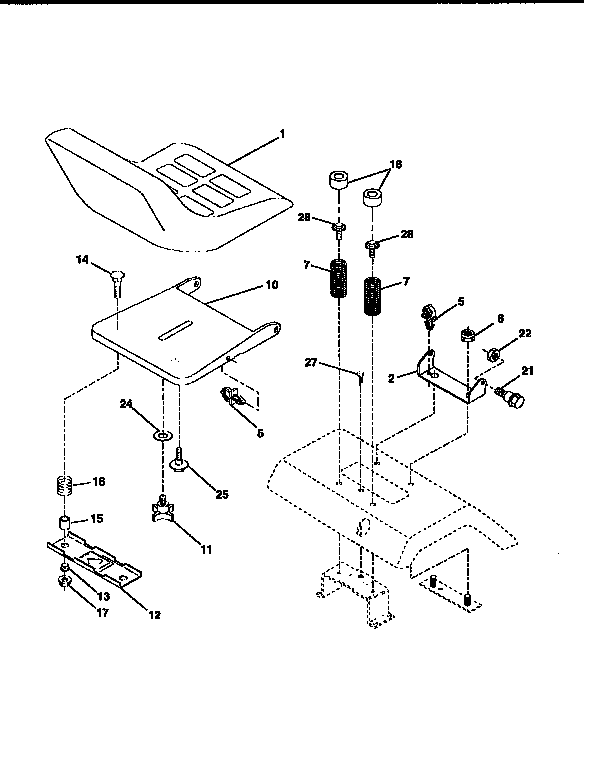 Craftsman 917258591 seat assembly diagram