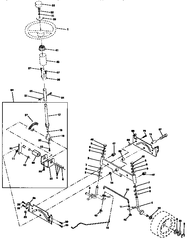 Craftsman 917258543 steering assembly diagram
