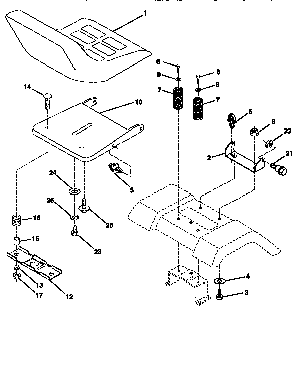 Craftsman 917258543 seat assembly diagram