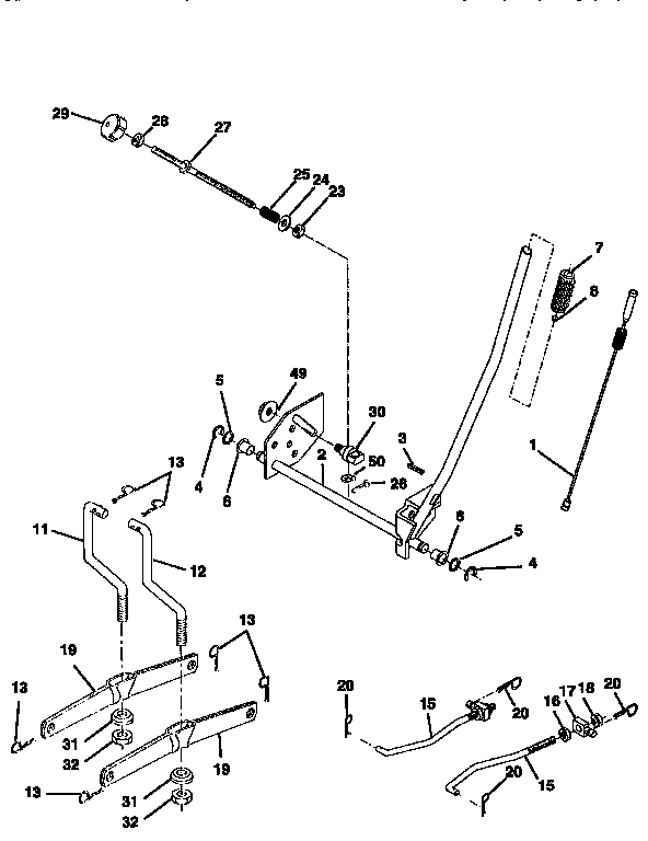 Craftsman 917258543 mower lift diagram