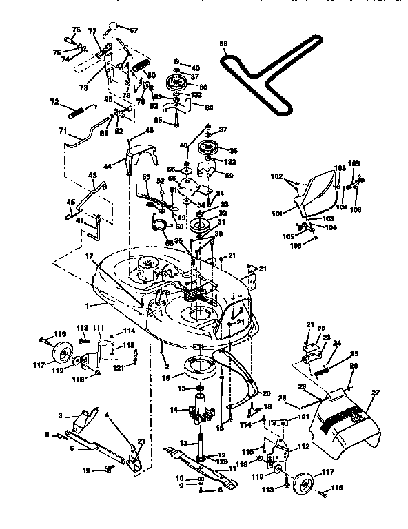 Craftsman 917258543 mower deck diagram