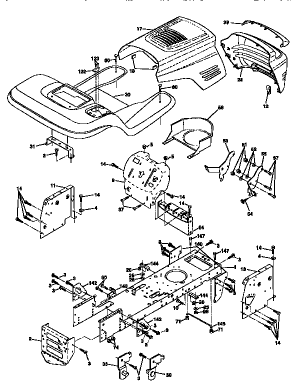 Craftsman 917258542 chassis and enclosures diagram