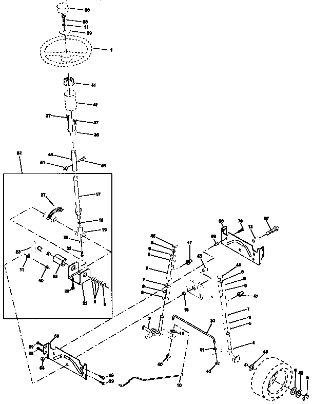 Craftsman 917258542 steering assembly diagram