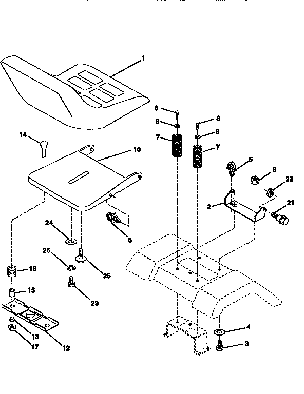 Craftsman 917258542 seat assembly diagram