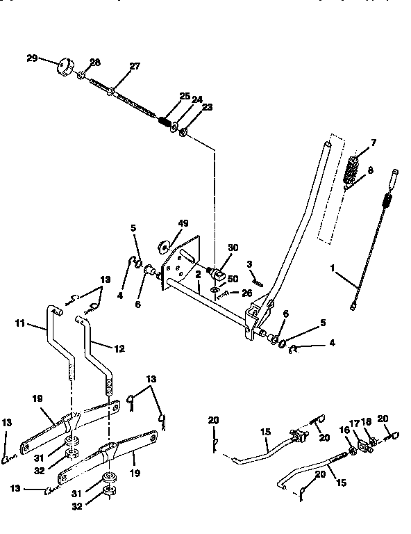 Craftsman 917258542 mower lift diagram
