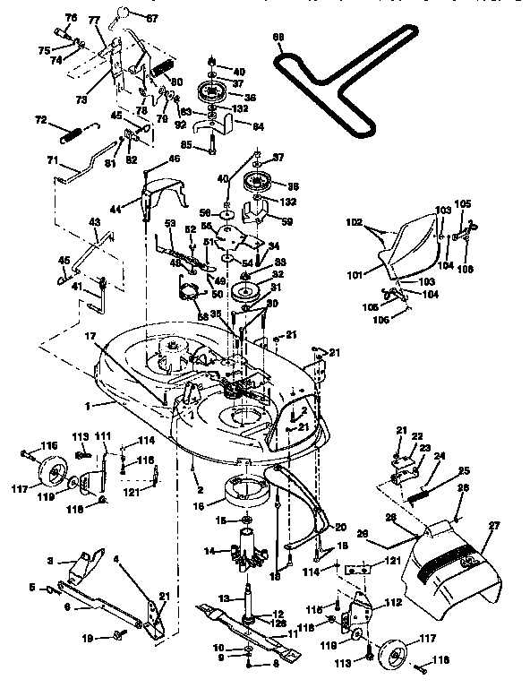 Craftsman 917258542 mower deck diagram