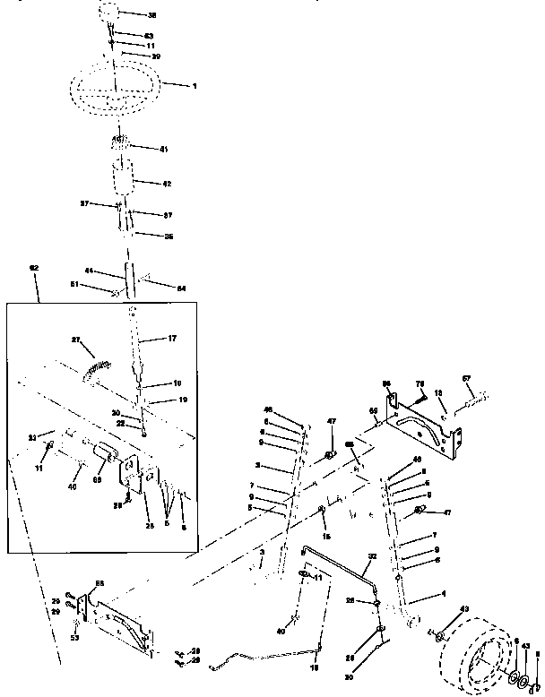 Craftsman 917258532 steering assembly diagram