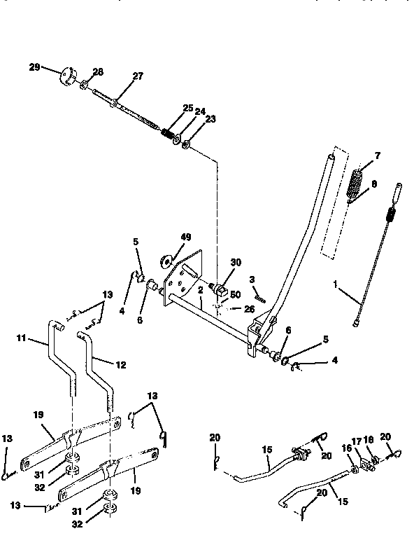 Craftsman 917258532 mower lift diagram