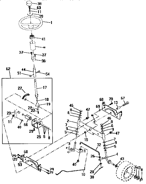 Craftsman 917258563 steering assembly diagram