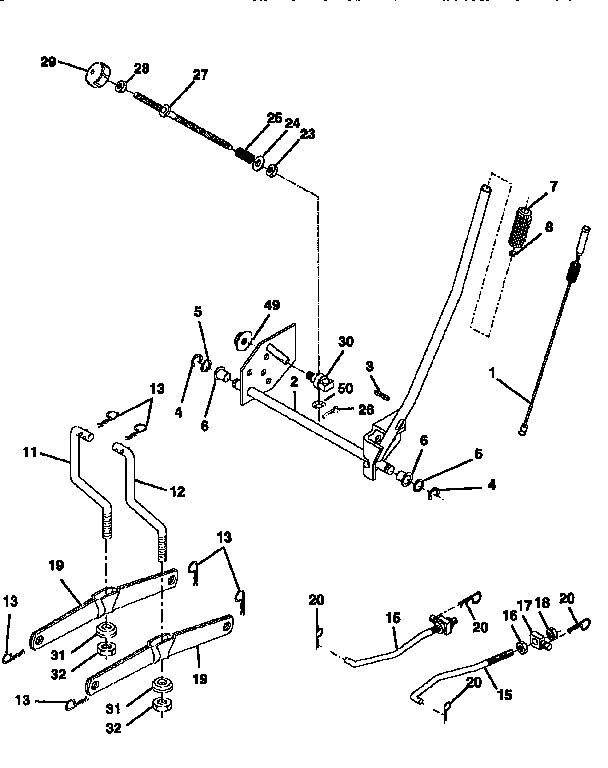 Craftsman 917258563 mower lift diagram